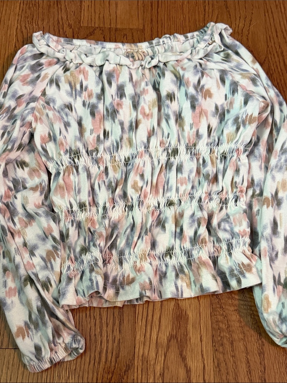 Osh Kosh Boho Pastel Smocked Long-Sleeve Top Size 6